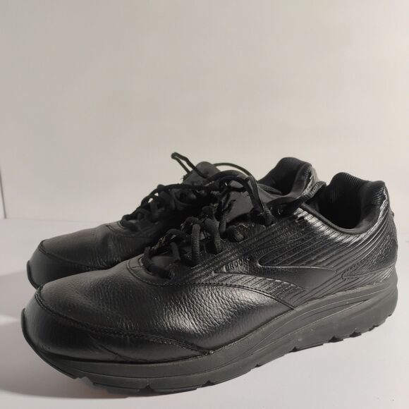Men\'s 13 2E  W Wide Brooks Addiction Walker 2 1103182E072 Black Leather Shoes main image 14